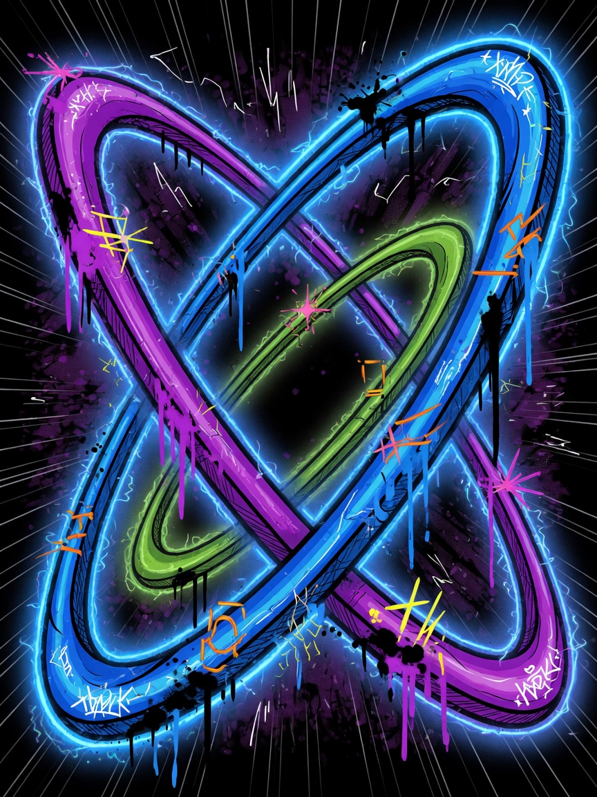 Neon cosmic graffiti key art