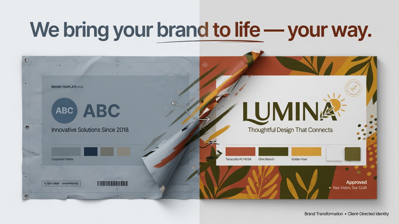 Brand transformation from template to identity