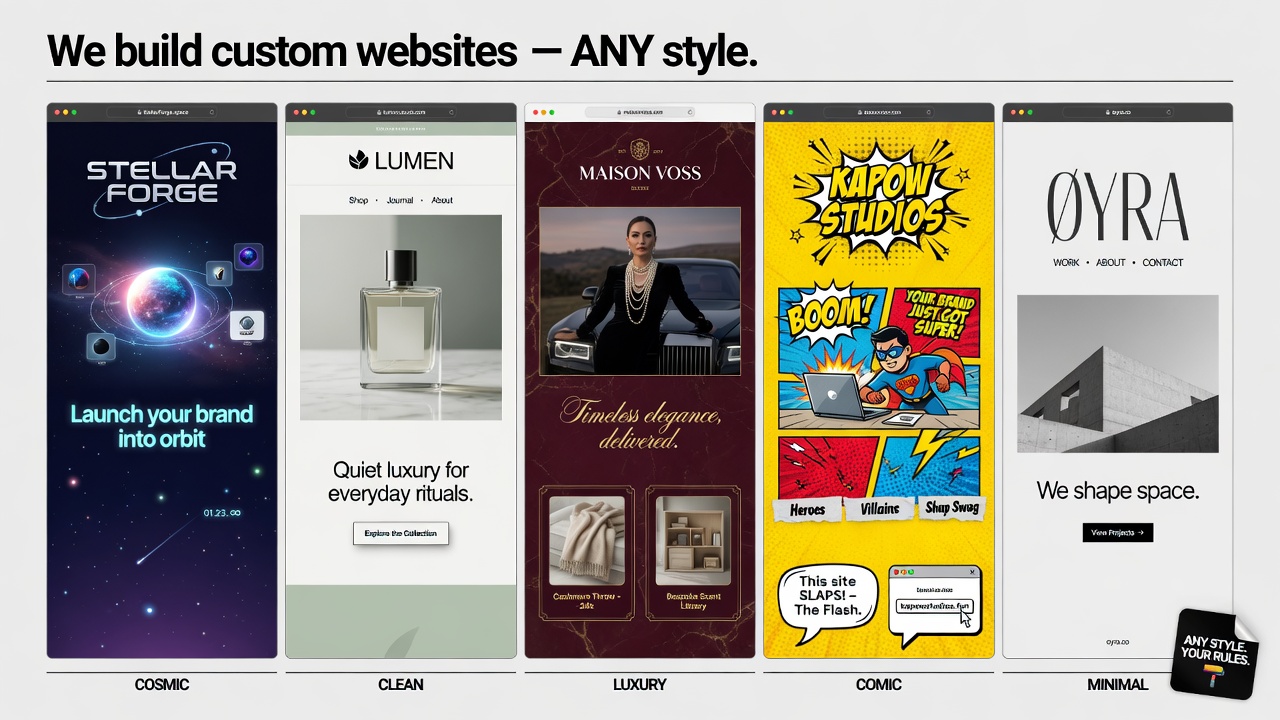 Custom websites built in any aesthetic
