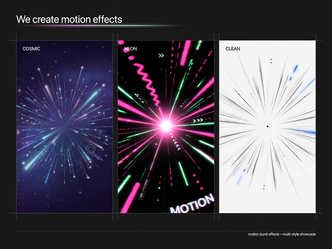 Motion burst effects across multiple aesthetics